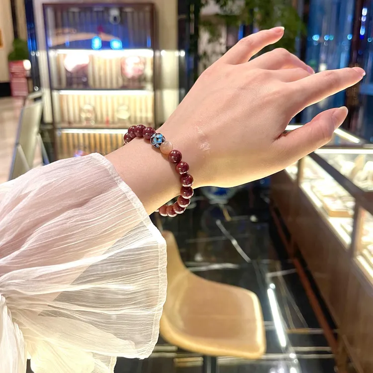 天然辰砂天然辰砂原矿朱砂显白手串女生百搭个性气质