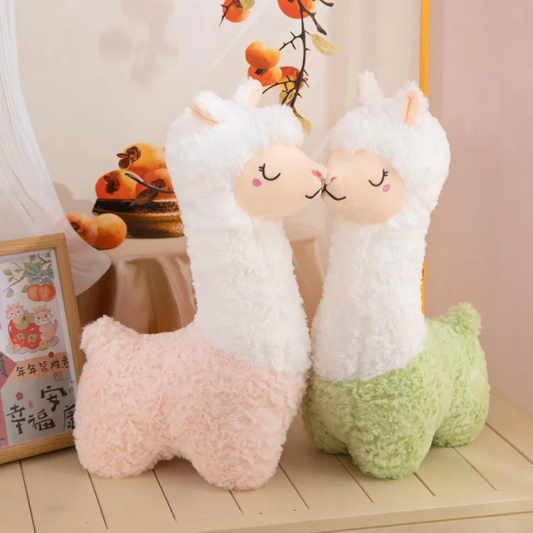 超萌眯眼羊驼抱枕玩偶毛绒玩具可爱小羊女孩床上抱睡公仔生日礼物