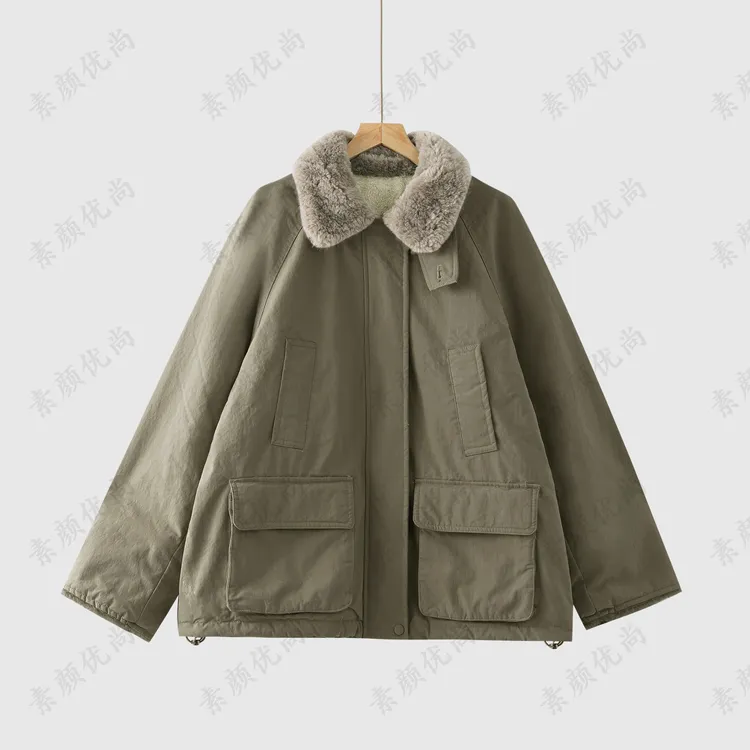 【素颜】2025冬季百搭保暖加厚中长款卡兔毛派克服