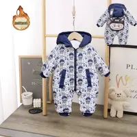 J秋冬新款婴幼儿卡通满印拉布布加厚哈衣宝宝休闲保暖连体哈衣D45