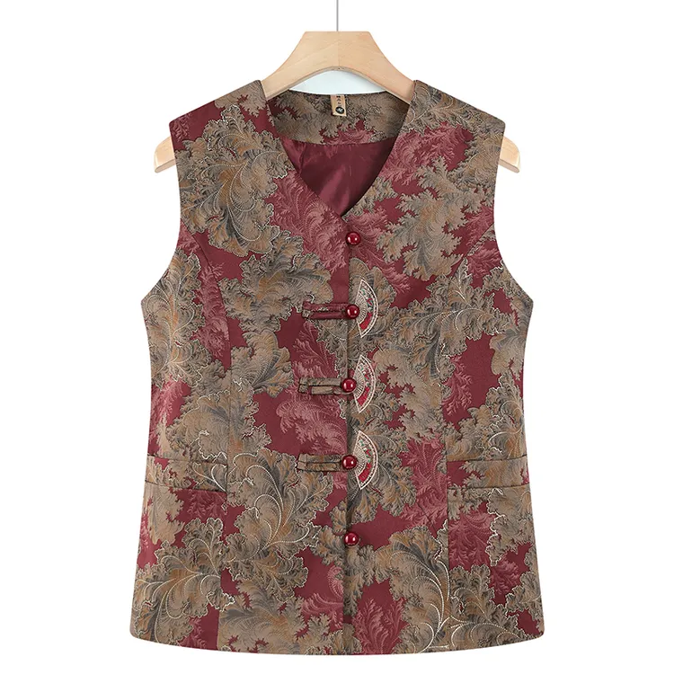 中老年人春装女奶奶马甲外套老人女款坎肩老太太加绒衣服妈妈马夹