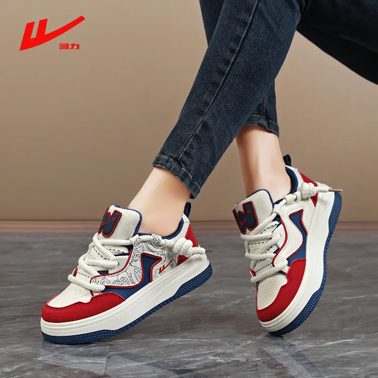 回力鞋子女款厚底板鞋2025冬季新款女鞋加绒运动休闲面包鞋41大码