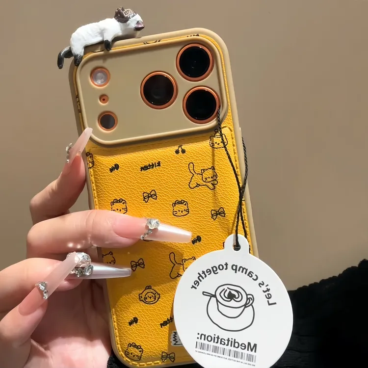 立体趴趴猫咪适用苹果16/17手机壳iPhone15小米14vivoppo华为p70