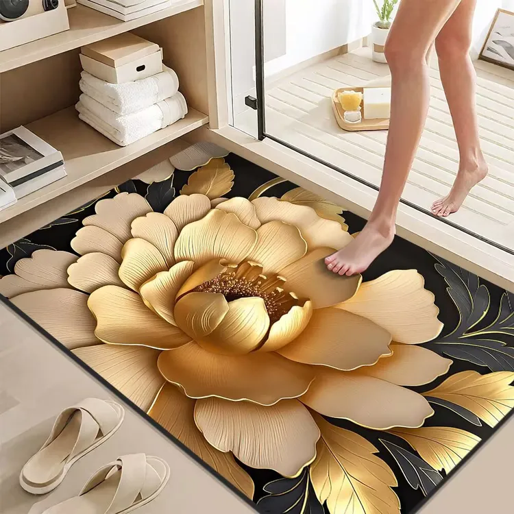 3D立体硅藻泥地垫吸水秒干防滑脚垫卫生间免洗中国风入户门地垫