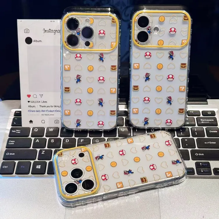 奥菲顿满屏爱心马里奥适用苹果/华为/vivo/oppo/小米大视窗手机壳