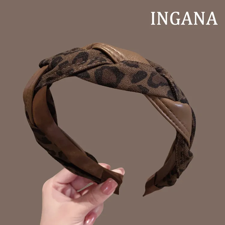 2025秋冬新款豹纹编织发箍女高级感头箍高颅顶洗脸压发卡百搭发捆