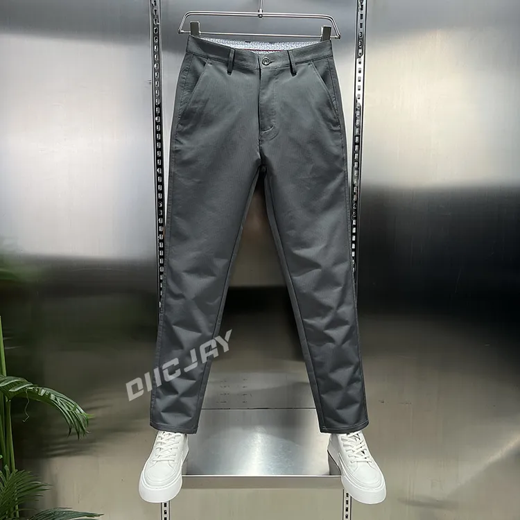 秋季新款高档男士休闲裤宽松直筒商务轻奢百搭显高弹力大码长裤子