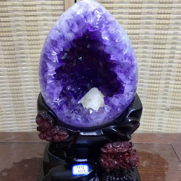 原矿天然乌拉圭紫水晶恐龙蛋书房卧室商铺办公桌摆件（重量是总重）