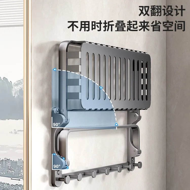 加厚置物架浴室免打孔毛巾架浴巾置物架浴巾架浴巾挂架浴室毛巾架