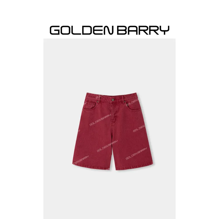 GOLDENBARRY「绯色晚风」时尚百搭复古磨破短裤562052