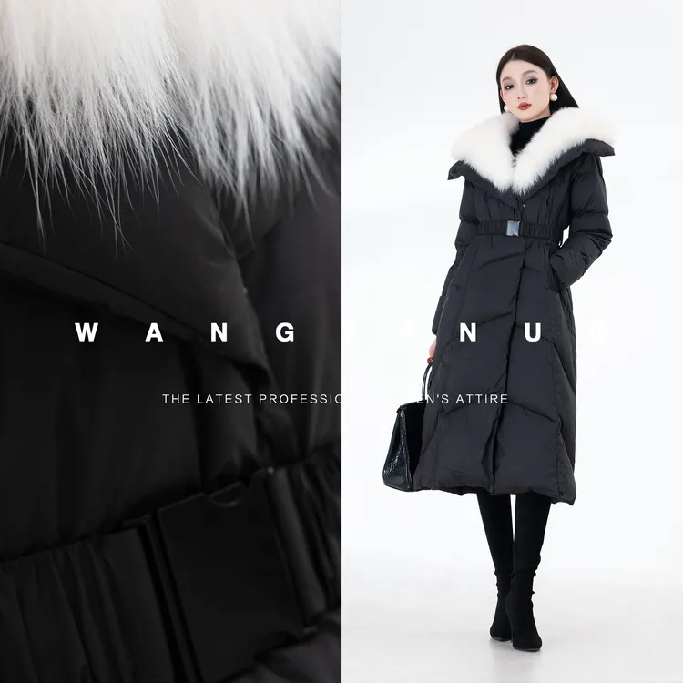 MD定制·依诺【北海初雪】2025冬季长款气质收腰显瘦时尚羽绒服外套