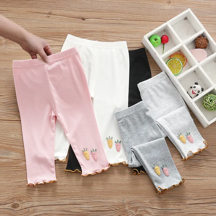 女童打底裤夏季薄款儿童弹力七分裤婴幼儿宝宝中小童透气裤子外穿