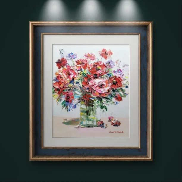 壹画廊艺术品轻奢手绘油画花卉适用于餐厅客厅沙发玄关75*65挂画