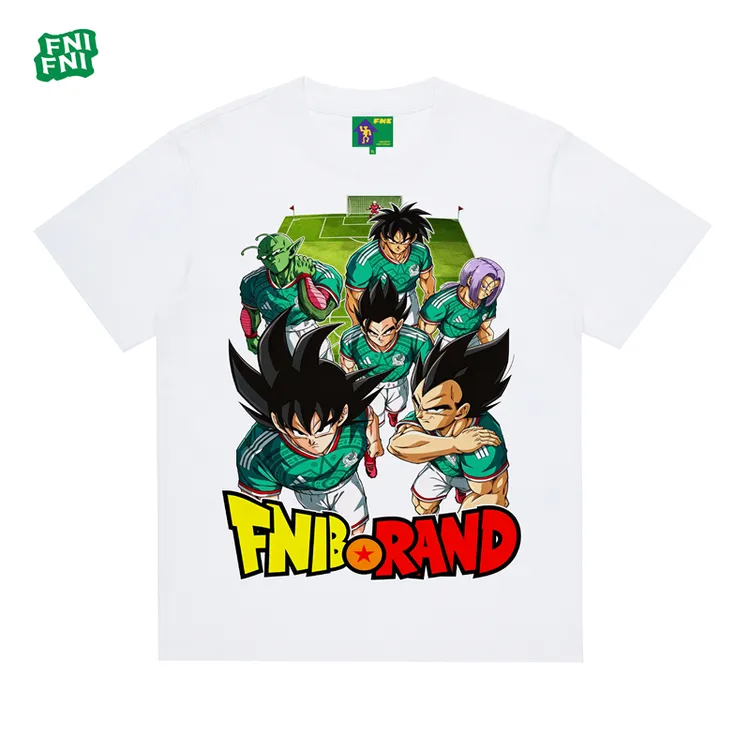 FNI绿标(足球龙珠)美式圆领短袖t恤重磅纯棉男女同款夏季新款直喷