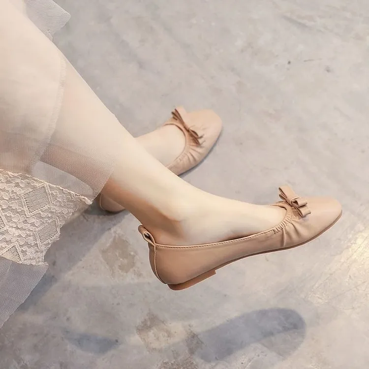 小众设计感浅口单鞋女2025新款一脚蹬豆豆鞋女软底百搭配裙子的鞋