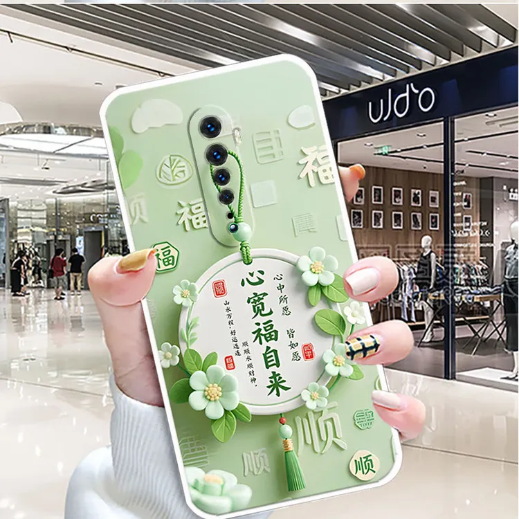 适用OPPOReno2手机壳PCKM00防摔女新款保护套硅胶中国风男软壳潮