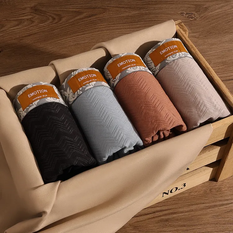 Tigana男士内裤男款中腰美拉德风平角裤舒适透气四角裤学生短裤头