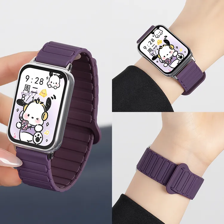 张婧仪同款红米watch5/4适用小米9pro手表表带8装甲磁吸硅胶表带