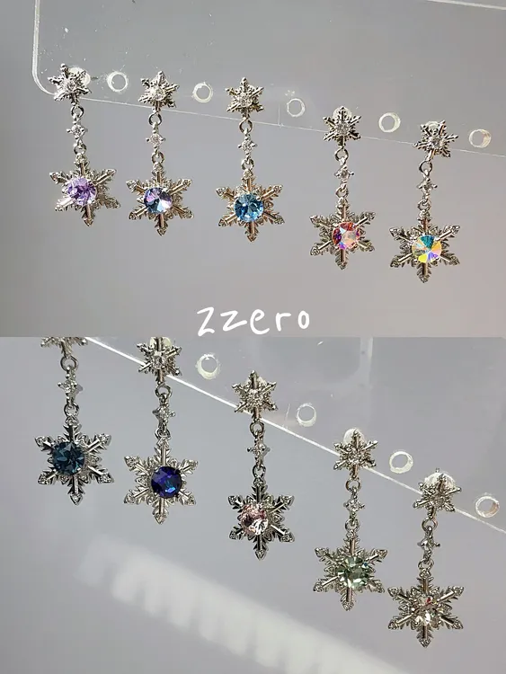 纯铜耳饰 爆闪雪花耳钉2025新款爆款感爆闪华子精致小饰品