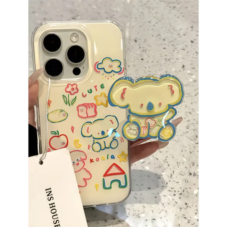 可爱小屋考拉摇摇乐适用苹果16Pro大孔手机壳vivo华为oppo小米15