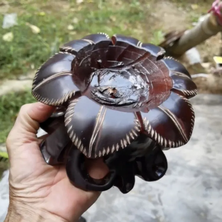 实木雕刻桃子水果奇石底座纯手工通用底座免挖槽万能石头底座摆件