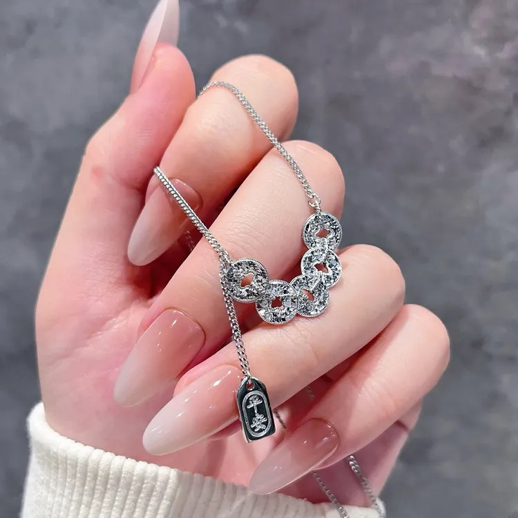 Pt950 铂首饰 五帝币套链