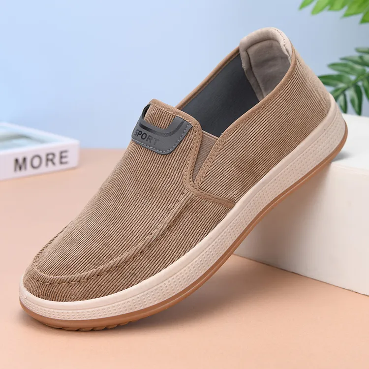 老北京布鞋男款时尚休闲透气软底爸爸鞋男士一脚蹬轻便牛筋底布鞋