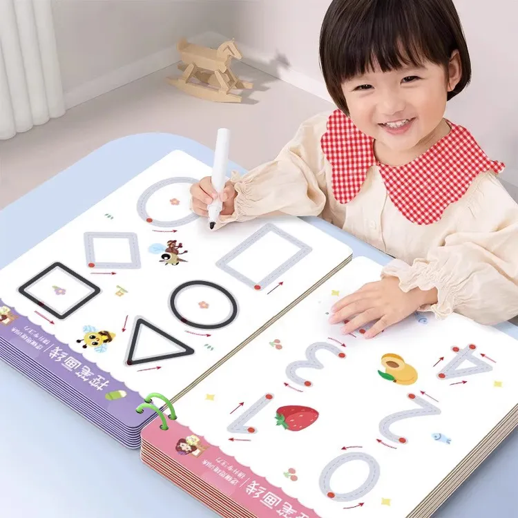 幼儿控笔训练帖描红本幼儿园练字本画画本涂色本3-6岁儿童专用