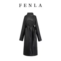 【惠姐私服】复古皮衣系带收腰显瘦高端气质风衣羽绒服外套 85331