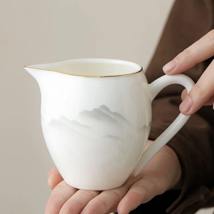 羊脂玉瓷美人公道杯德化白瓷陶瓷茶壶分茶器功夫茶具匀茶杯分茶器