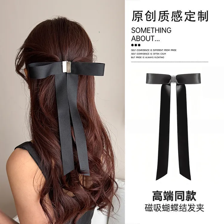 磁吸蝴蝶结发夹后脑勺半扎发可拆卸小抓夹女2026年新款发卡商品图