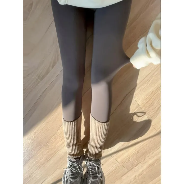 咖色鲨鱼裤女冬季2025新款外穿高腰加厚加绒瑜伽裤紧身显瘦打底裤