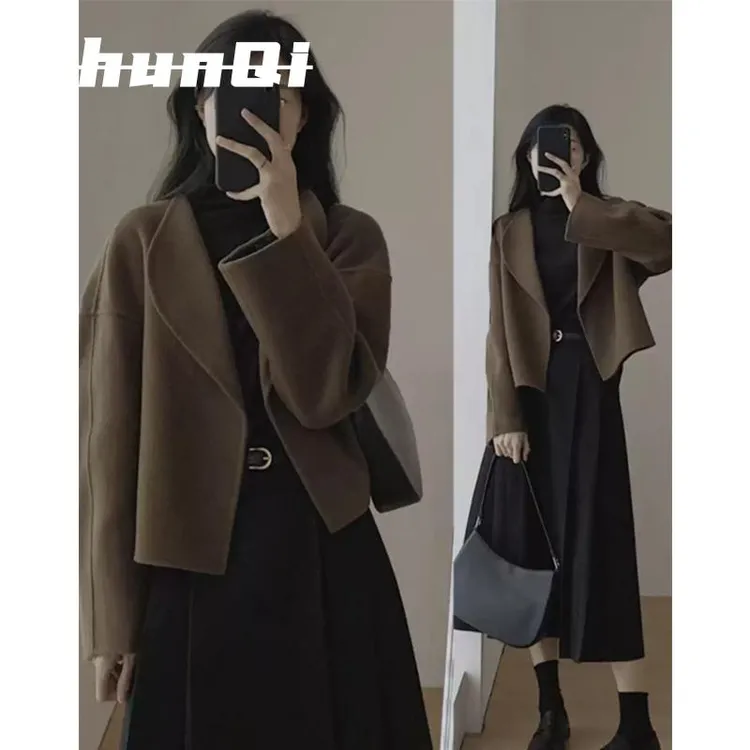 淳启早秋女装奶系穿搭温柔高级感一整套搭配小香风洋装子两件套潮