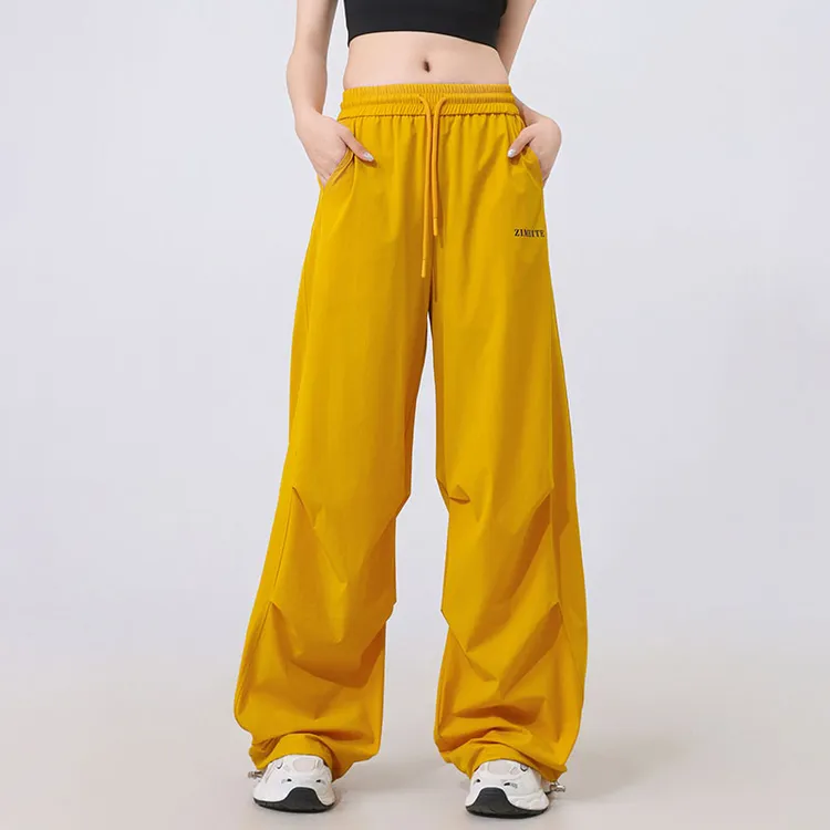 XVRV【夏上新】2025新品薄款弯刀双褶宽松哈伦伞兵裤休闲运动裤子