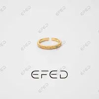 铜合金锆石戒指 EFED星缎絮语拉丝工艺开口戒
