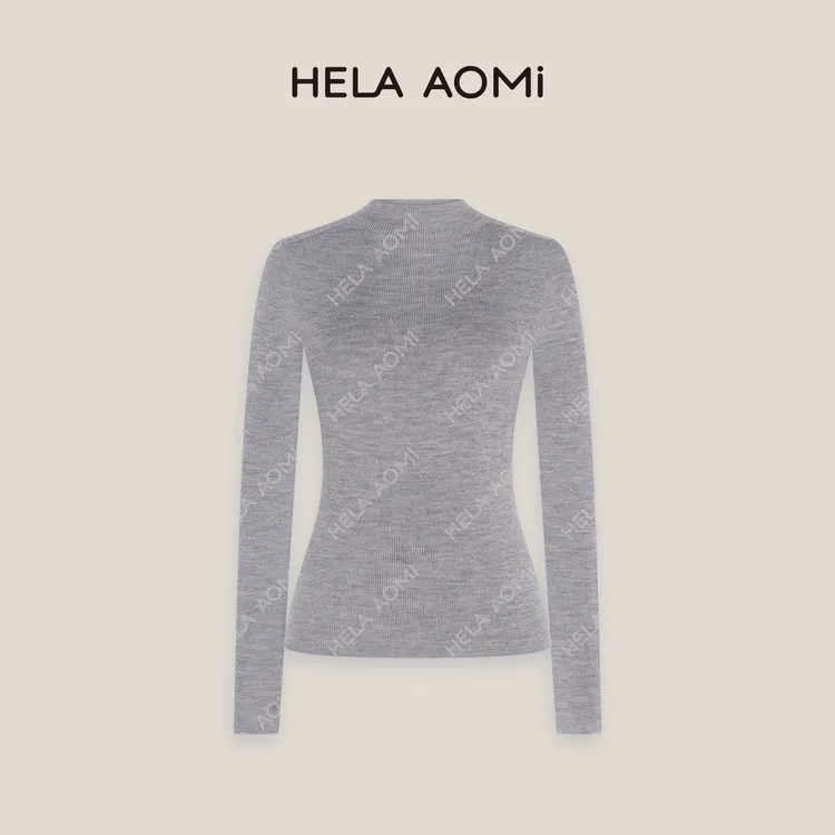 HELA AOMI“10A级美利奴全羊毛”绵羊毛100%圆领气质无缝工艺针织衫