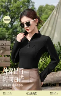 h2512加绒休闲风女款拉链半高领经典