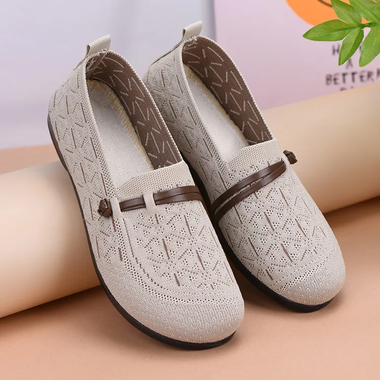 老北京布鞋网鞋中年浅口编织平跟布鞋女鞋妈妈鞋软底鞋子女款时尚