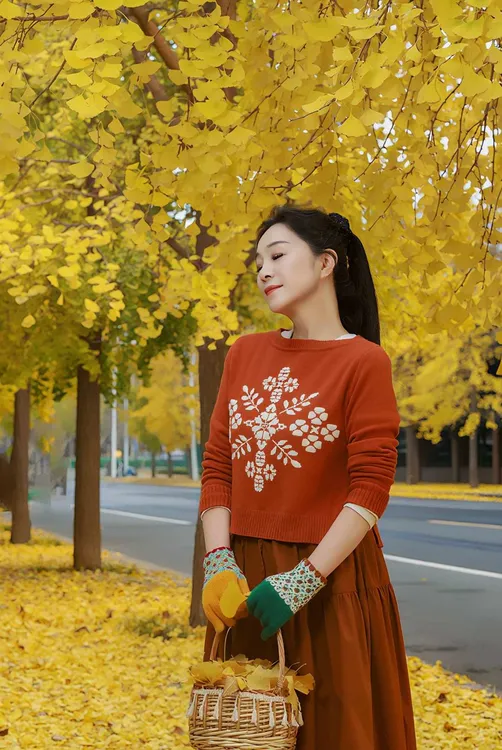 双12【一依定制】8886时髦提花一字领长袖小雪花针织衫设计感毛衣