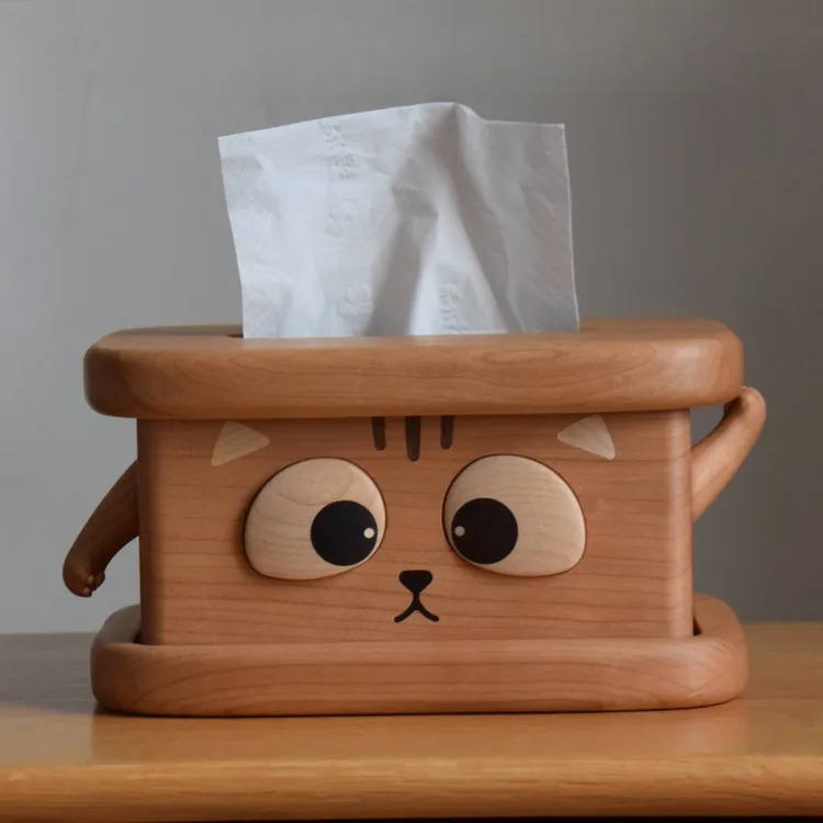 狸花猫纸巾盒【慕物】原创纸巾盒收纳盒装饰摆件纸巾盒子客厅