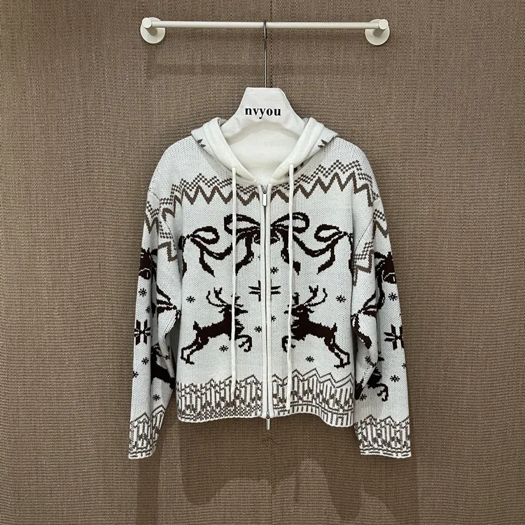 ANNENONO｜新款帽兜毛线开衫