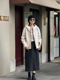两面穿颗粒毛连帽外套25AW0335
