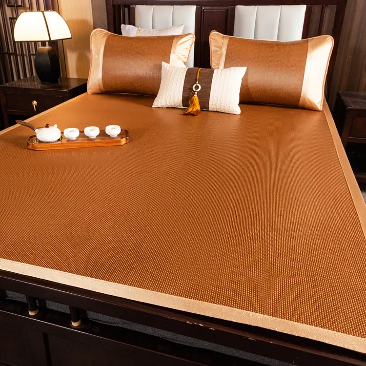 藤席三件套大尺码凉席1.8米2米冰丝席子可折叠1.5米三件套家用席