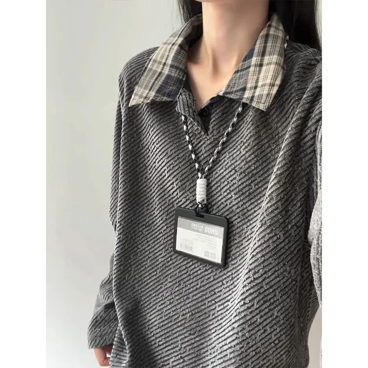 美式重磅雪尼尔长袖T恤男秋季小香风针织打底衫大码宽松卫衣外套