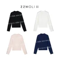 ZzMoLi征真  100%精纺羊毛衫烫钻半高领针织高冷酷飒女装ZBY60018