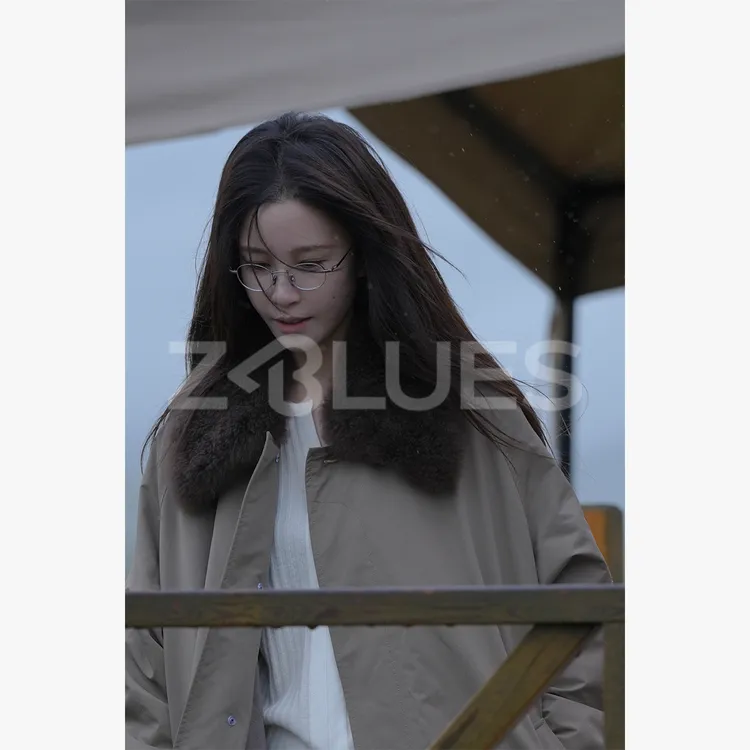 Z.blues【艺术生棉服】日本进口面料山羊绒领3M长风衣棉服YZNC0941