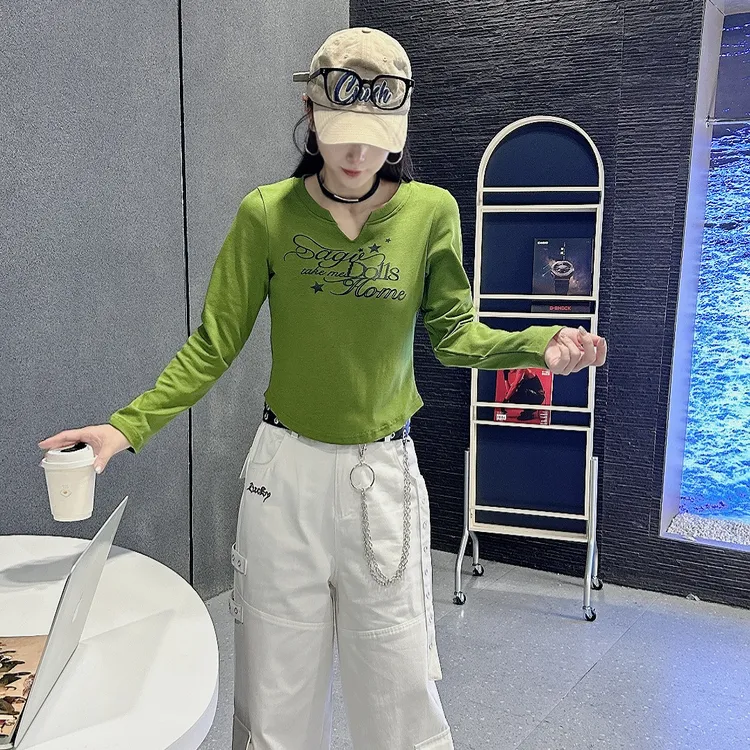 新款显瘦时尚百搭长袖女T恤039