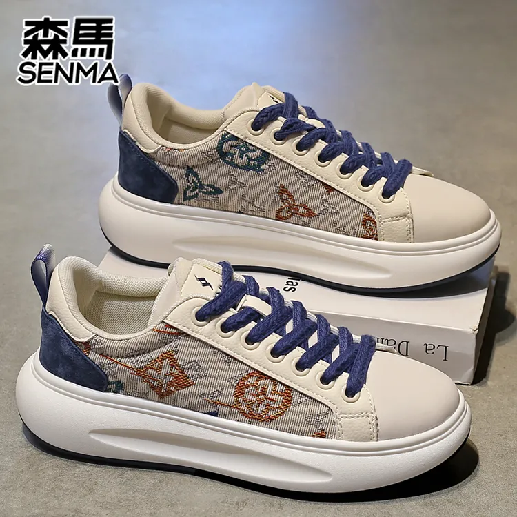 SENMA/森马秋冬国潮刺绣男鞋厚底老爹鞋情侣款百搭鞋冬季运动鞋