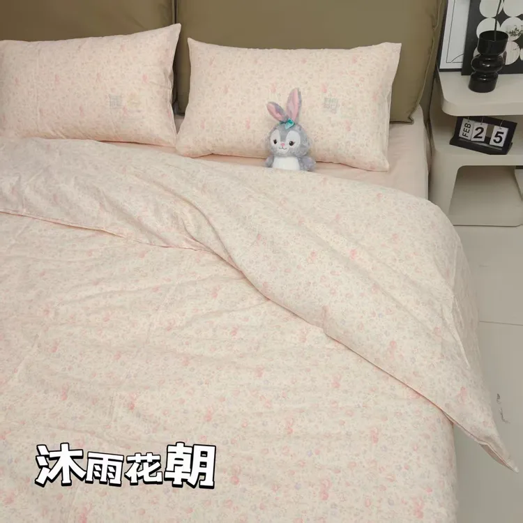 【裸睡】A类母婴纯棉双层纱四件套全棉床品南通碎花针织机洗小清新