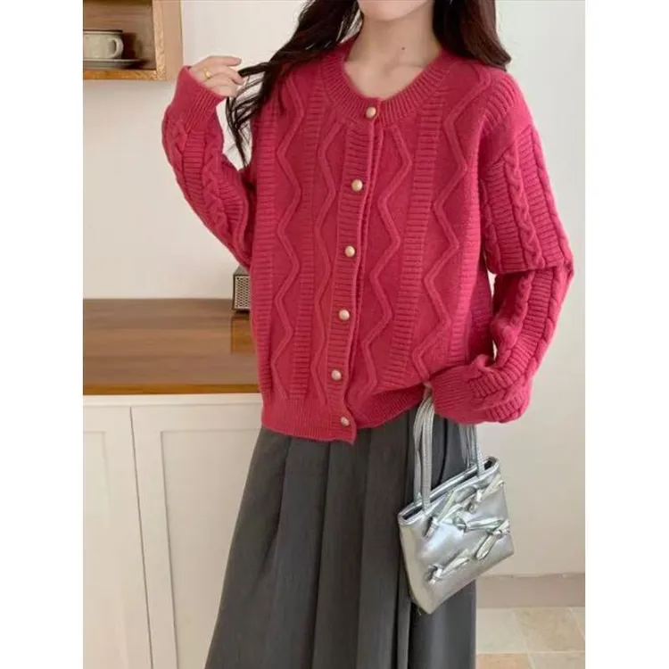 【重磅加厚高克重】毛衣外套女2025秋冬新款慵懒风宽松显瘦减龄保暖